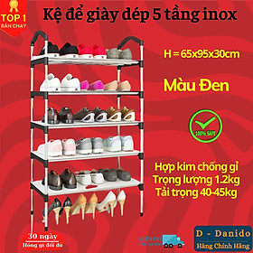 Kệ để giày dép 05 tầng hợp kim nhôm - Giá để giày dép 05 tầng - Kệ để đồ, kệ sách loại gấp gọn cao cấp D Danido