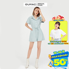 Jumpsuit nữ ngắn tay cánh dơi phối nơ eo GUMAC DB5114