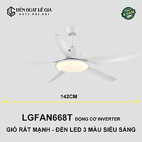 Mua Quạt Trần Gió Mạnh LGFAN668G - Gỗ Óc Chó | Quạt Trần Đẹp