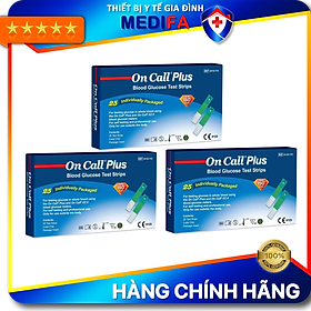 Combo 3 hộp que thử đường huyết ACON ON-CALL PLUS (75 que / 3 hộp) - NHẬP KHẨU MỸ