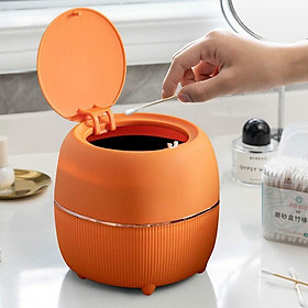 Thùng nhựa tròn mini với nắp cho phòng tắm nhà bếp comptoir phòng tắm màu cam phòng tắm màu cam