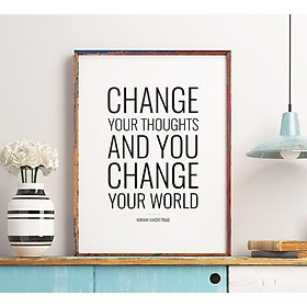 Mua Tranh in cao cấp | Typograpy-Change Your Thoughts And You Change Your World 65   tranh canvas giá rẻ