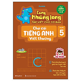 [Download Sách] Cùng Khủng Long Tập Viết Chữ Cơ Bản - Chữ Cái Tiếng Anh Viết Thường - Quyển 5 - Sticker Bé Trai