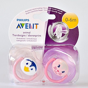 Hộp 2 Ty Giả Avent Free BPA Silicone Không Biến Dạng Ngã Màu Dưới 6m (Ngẫu nhiên nếu hết màu)