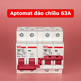 Aptomat Đảo Chiều LW SNB1-63 C63 2P 63A CB Chuyển Nguồn Khóa Liên Động