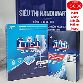 Combo Viên Rửa Bát Finish 90 Viên + 4kg Muối Finish