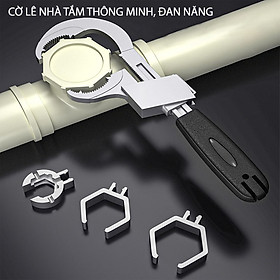 Cờ lê nhà tắm thế hệ mới thông minh với độ mở lớn lên tới 80mm, kèm 3 đầu nhỏ tiện dụng