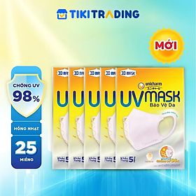 [MỚI] Bộ 5 gói khẩu trang chống nắng Unicharm UV Mask 5 miếng