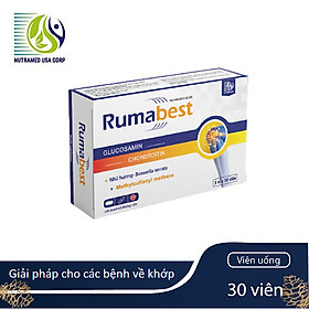 Rumabest [HỘP 30 viên]  - Giải pháp toàn diện cho viêm khớp, khô khớp, thoái hóa khớp, tái tạo mô và sụn khớp, tăng cường dịch khớp, cải thiện chức năng khớp - Nhà máy liên doanh với Medinej - USA và đạt chuẩn GMP - WHO