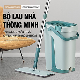 Mua Bộ lau nhà thông minh Kitimop-S1 có thùng lau nhà 2 ngăn tự vắt  chổi lau nhà xoay 360 độ lau sạch khô nhanh  tặng 2 bông lau