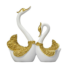 Lovely Swan Lover Statue Animal Figurines Interior  Home Decor