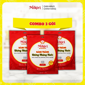 Bánh tráng tròn Mikiri không nhúng nước lớn 60 lá x 220gr Combo lựa chọn - Bộ 3 túi x 220gr