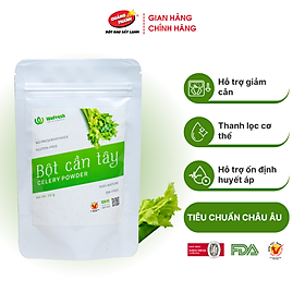 Bột Cần Tây Sấy Lạnh Nguyên Chất Quảng Thanh Túi 50gr - Hỗ trợ giảm cân, giảm mỡ bụng, giảm mụn, giảm gút