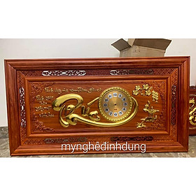 Mua Tranh đồng hồ khắc chữ phúc bằng gỗ hương kt 67x127x4cm