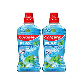 HB Gift Bộ 2 nước súc miệng Colgate diệt 99% vi khuẩn Plax bạc hà 500ml