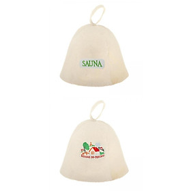 2x Sauna Hat Wool Felt Banya Caps Head Protection for Men for Women Use