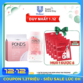 Combo Kem Sữa Dưỡng Trắng Nâng Tông Pond'S White Beauty (50g) + Phấn Phủ Nâng Tông Pond'S White Beauty (40g)
