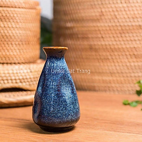 Mua Bình Sake Vuốt Men Xanh Hoả Biến - Gốm Sư Cao Cấp Bát Tràng