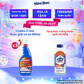 Combo 03 Chai Nước Giặt Cổ Áo Mao Bao 600ml