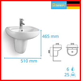 CHẬU LAVABO TREO TƯỜNG RHENWARE 310