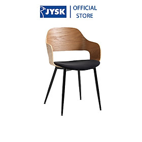 Ghế bàn ăn | JYSK Hvidovre | gỗ công nghiệp veneer sồi/vải polyester | màu sồi/đen | R52xS51xC79cm