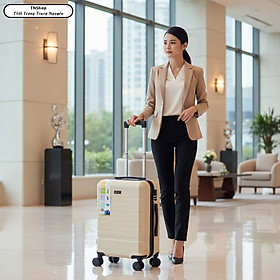 Vali Du Lịch Xbags White Titan Pro XB 6105 - Vali 20 Inch Có Cổng Sạc USB Tiện Lợi, Khóa TSA, Nhựa ABS Chống Va Đập, Thiết Kế Hiện Đại, Bền Bỉ
