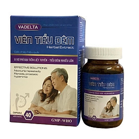 Viên Tiểu Đêm VADELTA Vinaphar- Lọ 40 viên- Giúp bổ thận, ấm bàng quang