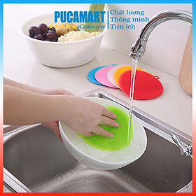 Mua Miếng Rửa Chén Bát Silicon  Có Móc Treo Nhanh Khô Tiện Lợi - PucaMart