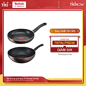 Combo 2 chảo chống dính đáy từ Tefal - Chảo chiên 24cm G1430405 Day By Day & Chảo xào 26cm G1437705 Tefal Day By Day - Hàng chính hãng