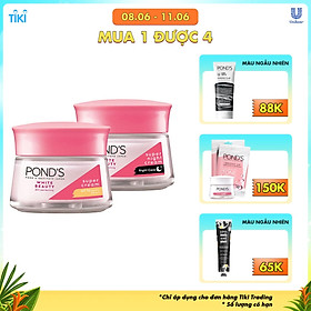 Bộ Đôi Kem Dưỡng Da Ngày Và Đêm Trắng Hồng Rạng Rỡ Pond's White Beauty (50g)