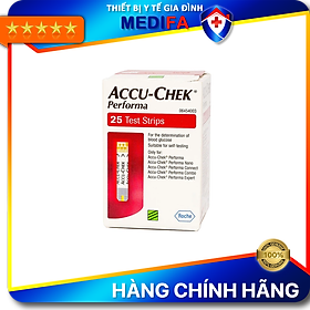 Hộp 25 Que Thử Đường Huyết Accu-Chek Performa Có Nắp Nhựa Hút Ẩm Hạn Chế Việc Hỏng Que Thử