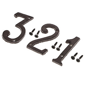3PCS Wrought Iron House Door Number Sign DIY Letter Number 1,2,3