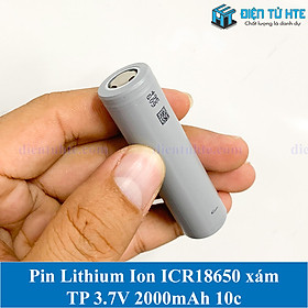 Pin Lithium Ion ICR18650 18650 2000mAh xả 10c 20A Xám