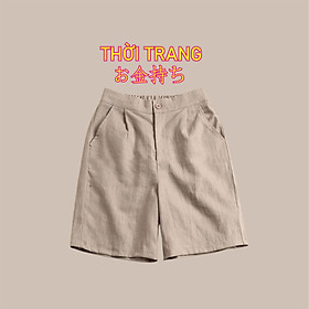 Quần ống rộng lửng nữ đẹp khóa thật cạp chun sau chất đũi mát 622