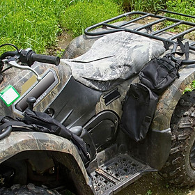 Black ATV Snowmobile Motorcycle Fuel Tank Saddlebags Waterproof