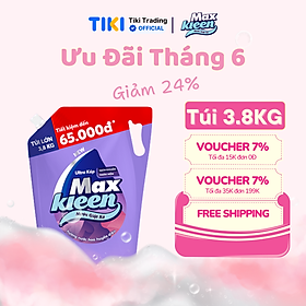 Túi Nước Giặt Xả Maxkleen Hương Nước Hoa Huyền Diệu (3.8kg)