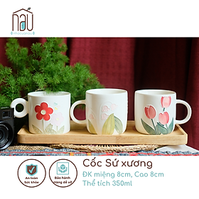 Cốc sứ xương cao cấp 350ml dùng uống cafe, nước, dùng tại văn phòng, cặp đôi; thích hợp hơn nữa khi làm quà tặng