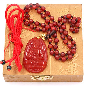 Bộ vòng cổ Phật A Di Đà đỏ 5 cm BGDON7