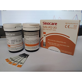 50 Que Thử Axid Uric ( Bệnh Gút) Dùng Cho Máy Safe AQ UG Sinocare kèm 50 Kim Chích máu