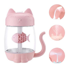 Mua Máy phun sương đa năng hình mèo kèm quạt + đèn USB HT010 - Giao Ngẫu Nhiên