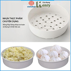 Mua Khay hấp thức ăn nhựa Việt Nhật hình tròn 22.5x20.5x6.5cm - Xửng hấp đồ ăn  bánh bao  xôi ..an toàn tiện lợi -HÀNG VIỆT NAM