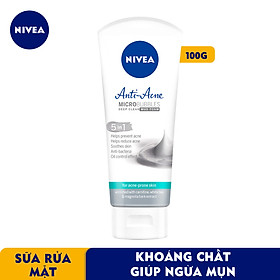 Sữa rửa mặt NIVEA Anti-Acne khoáng chất giúp ngừa mụn (100g) - 82327