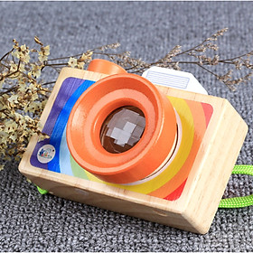 Đồ chơi máy ảnh bằng gỗ độc đáo cho bé - Máy ảnh có ống kính vạn hoa độc đáo