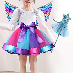 Girls Fairy Costume Set with Wing and  for Photography Prop Role Play