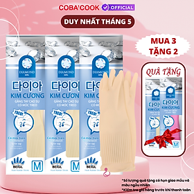 Mua  Mua 3 Tặng 2  Bộ 3 Đôi Găng Tay Cao Su Có Móc Kim Cương Size M-37cm