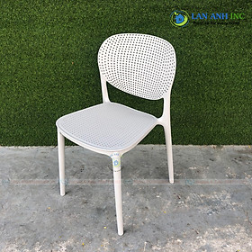 Mua Ghế nhựa cafe văn phòng bàn ăn cao cấp đúc nguyên khối tựa lưng cao xếp chồng giá rẻ LA1007
