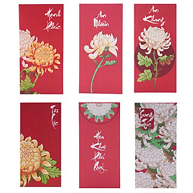 Xấp Bao Lì Xì Bộ An Nhiên - Sung Túc - Phú Quý (6 Cái / Xấp)