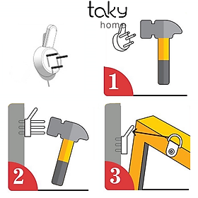 Mua 10 Móc Đóng Đinh 3 Chân  Móc Treo Đa Năng  Móc Treo Tranh  Ảnh  Đồng Hồ  Móc An Toàn  Chắc Chắn. Taky Home 2220Set10