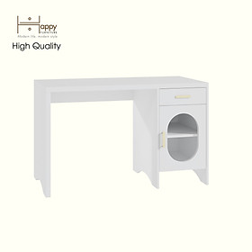 HAPPY FURNITURE , Bàn làm việc 1 ngăn kéo 1 cửa kính - CHEVY, BAN_137 , 120cm x 59cm x 75cm DxRxC