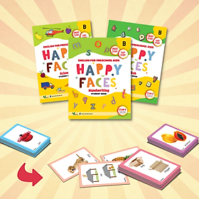Sách Tiếng Anh mẫu giáo cho trẻ từ 4 đến 5 tuổi Happy Faces Level B (bộ 3 môn)